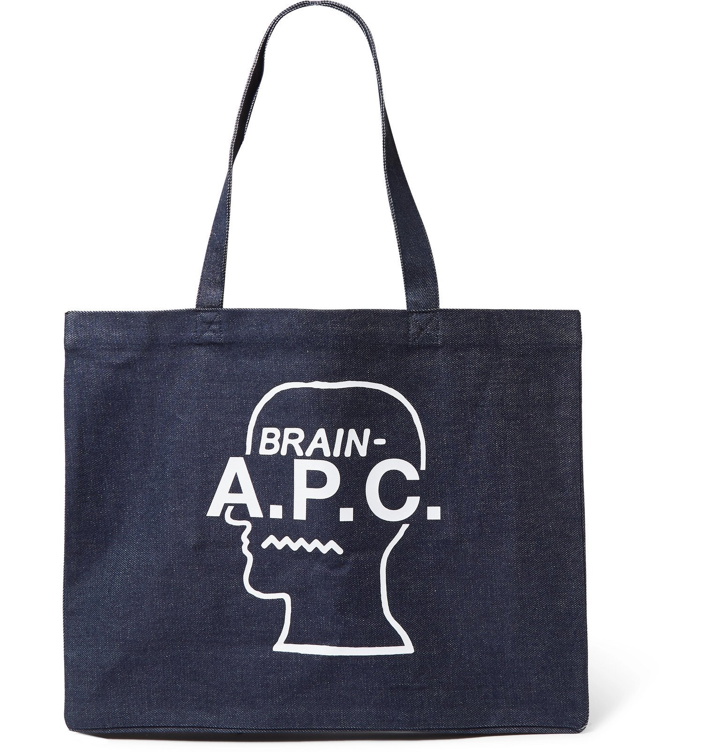 Photo: A.P.C. - Brain Dead Logo-Print Indigo-Dyed Denim Tote Bag - Blue