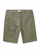 NN07 - Crown 1454 Straight-Leg Linen Shorts - Green