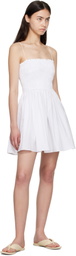 Matteau White Shirred Bodice Minidress