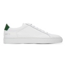 Common Projects White and Green Retro Low Sneakers
