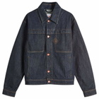 Casablanca Men's Embroidered Monogram Denim Jacket in Blue
