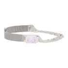 SWEETLIMEJUICE SSENSE Exclusive Silver Denim Octagonal Choker/Shoe Chain Necklace