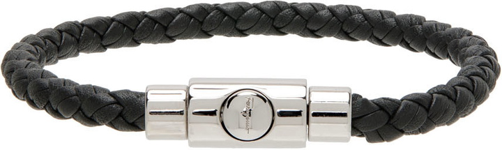 Photo: Ferragamo Black Leather Bracelet