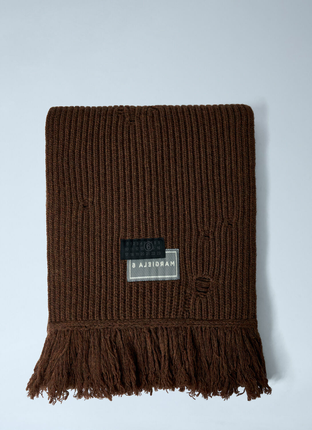 MM6 Maison Margiela Distressed Wool-Blend Scarf