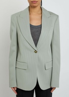 Stella Mccartney Single-breasted Wool Blazer Sage