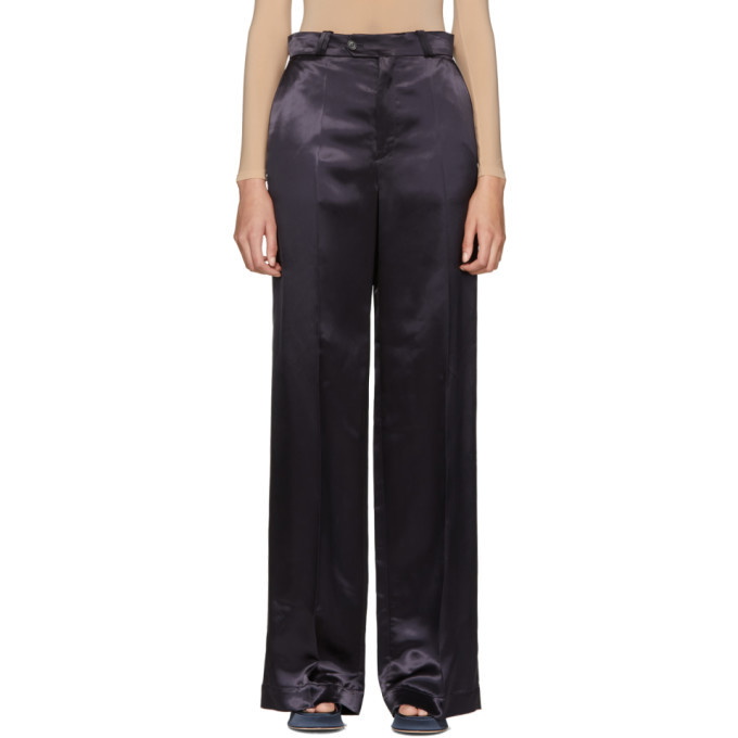 Photo: Acne Studios Navy Satin Tamilo Trousers