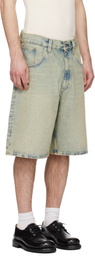 Sunflower Blue & Yellow Super Wide Denim Shorts