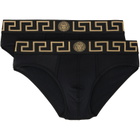 Versace Two-Pack Black Cotton-Jersey Briefs
