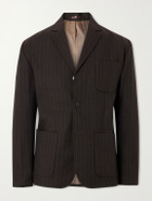 NN07 - Joe 10078 Pinstriped Wool-Twill Suit Jacket - Brown