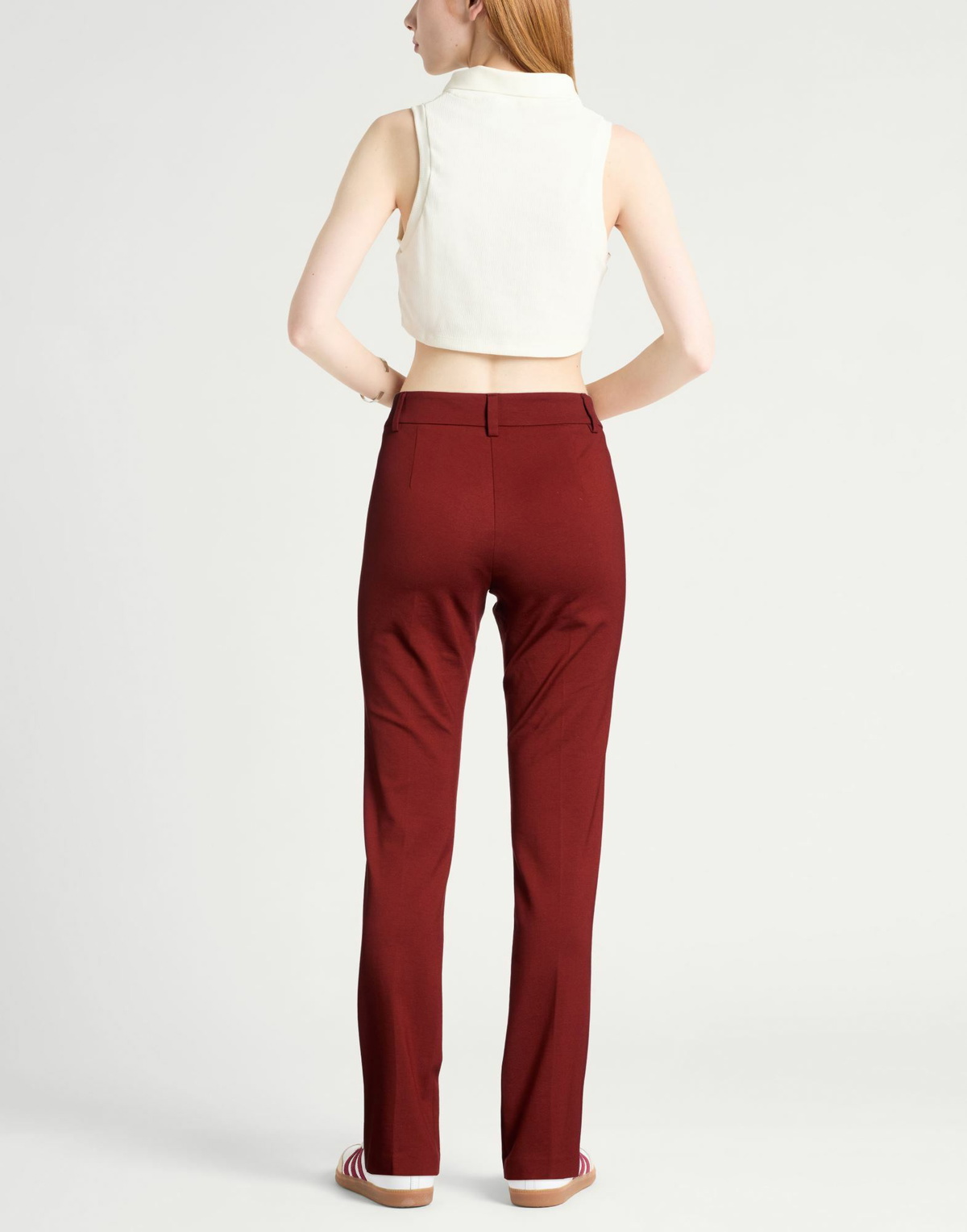 Manila Grace Womens Pants Burgundy