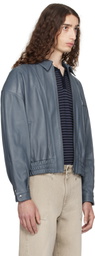 Paloma Wool Blue Lora Leather Jacket