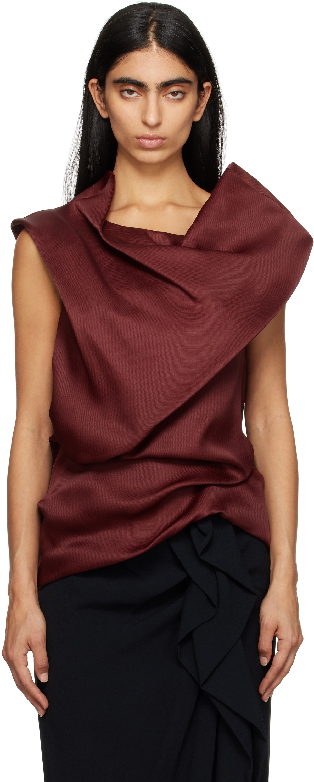 KHAITE Red Luola Top
