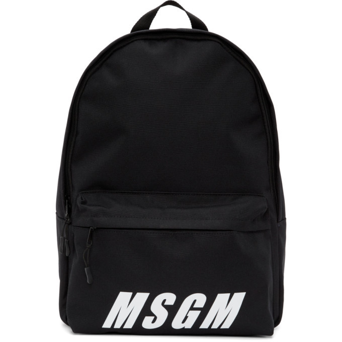 MSGM Black Logo Backpack MSGM