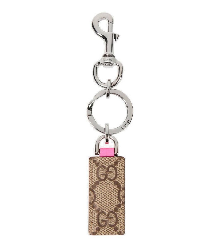 Photo: Gucci Ophidia leather-trimmed canvas keychain
