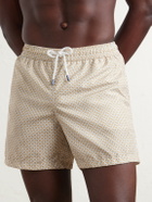 FEDELI - Madeira Printed Straight-Leg Swim Shorts - Orange