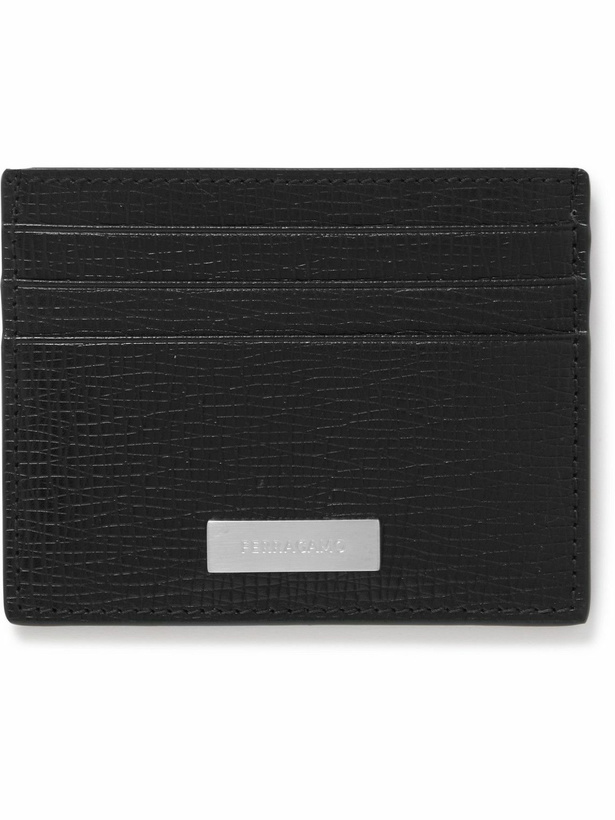 Photo: FERRAGAMO - Logo-Appliquéd Textured-Leather Cardholder