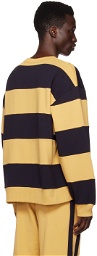 Dries Van Noten Tan & Navy Striped Sweatshirt