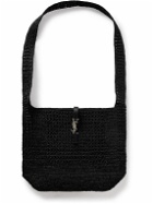 SAINT LAURENT - Le 5 à 7 Medium Cabas Leather-Trimmed Raffia Messenger Bag