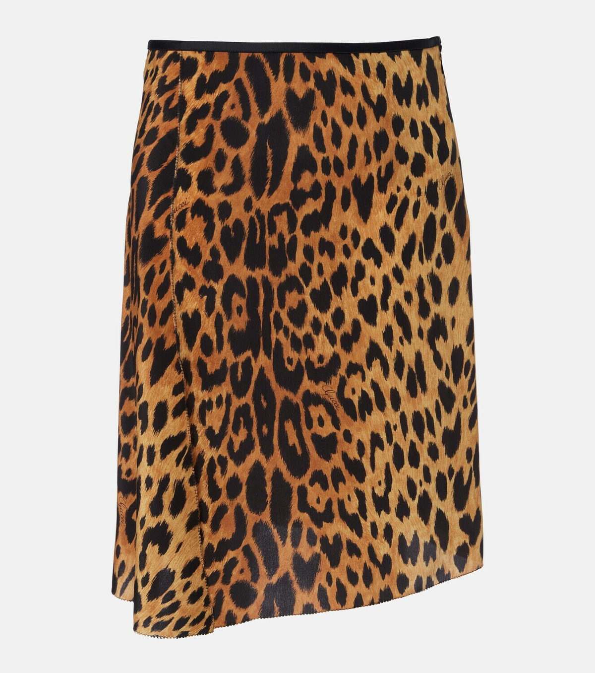 Gucci Leopard-print silk midi skirt