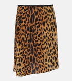 Gucci Leopard-print silk midi skirt