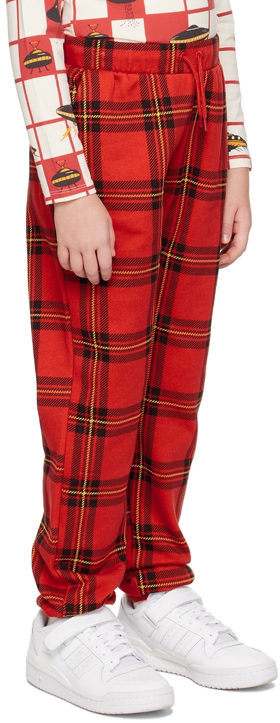 Mini Rodini Kids Red Check Lounge Pants