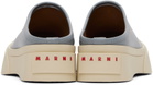 Marni Blue Leather Pablo Sabot Slippers