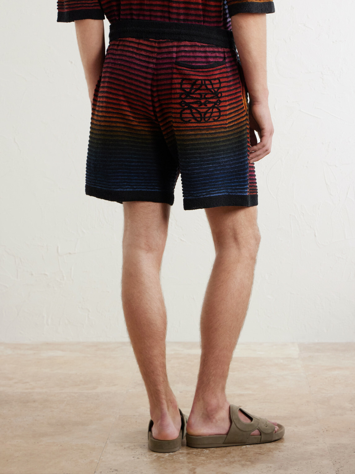 LOEWE - Paula's Ibiza Straight-Leg Striped Cotton-Blend Shorts - Multi
