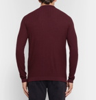 Giorgio Armani - Herringbone Virgin Wool-Blend Sweater - Men - Burgundy
