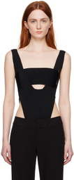 BOYAROVSKAYA Black High-Cut Bodysuit