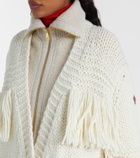 Moncler Grenoble Fringed wool-blend cardigan
