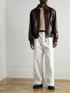 LOEWE - Textured-Leather Jacket - Brown