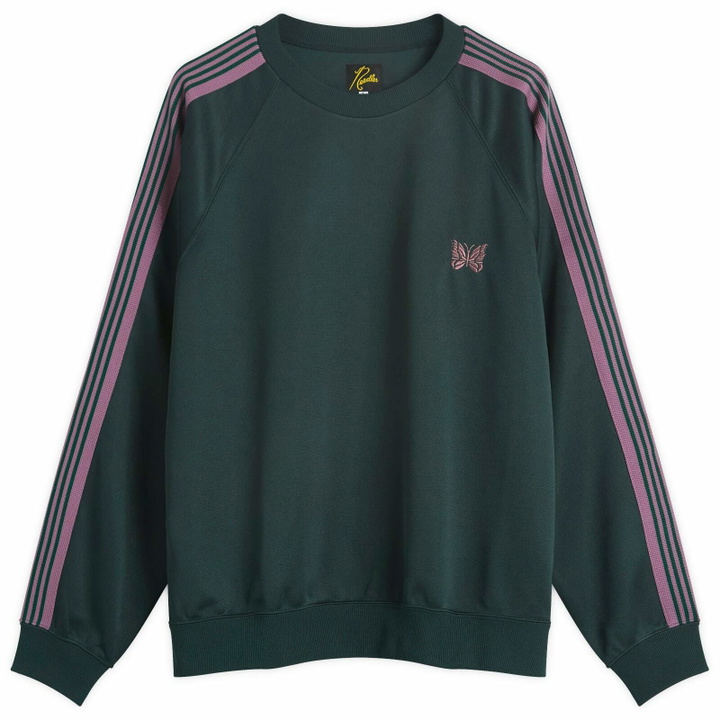 Photo: Needles Men's Poly Smooth Crew Neck Sweatshirt in Green