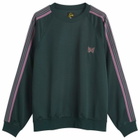 Needles Men's Poly Smooth Crew Neck Sweatshirt in Green