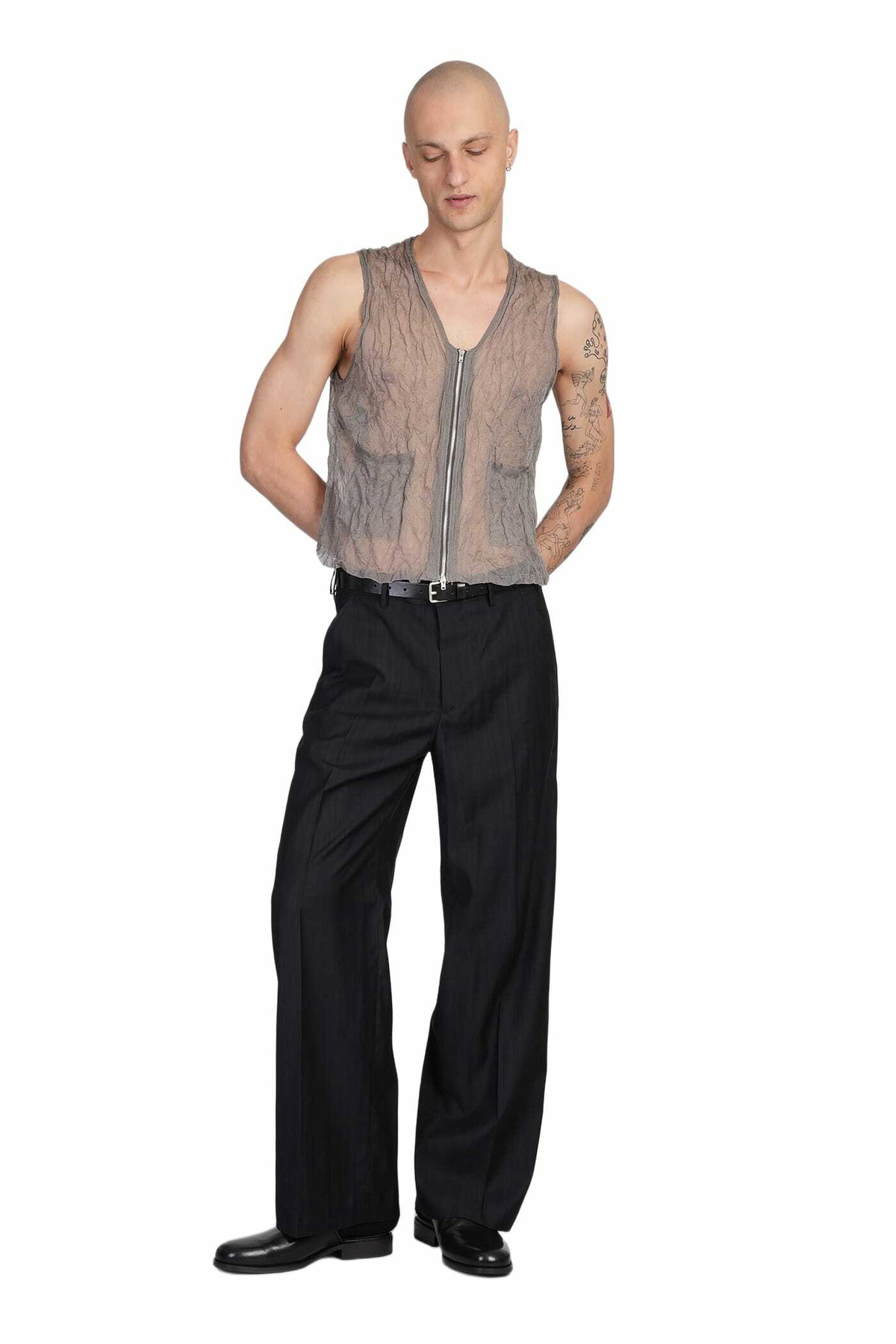 Our Legacy Vest In Grey Silk Our Legacy