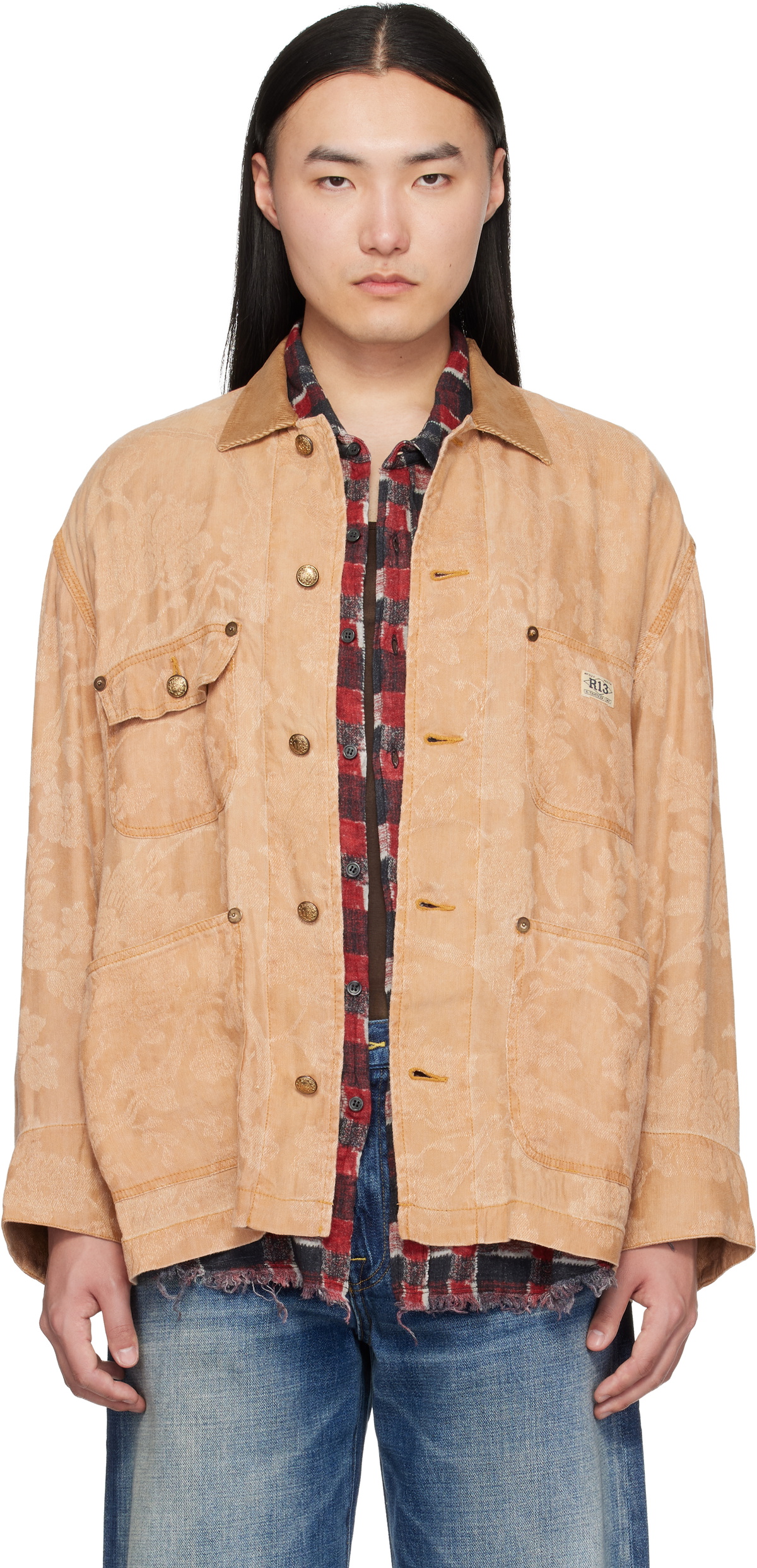R13 Orange Evelyn Chore Jacket
