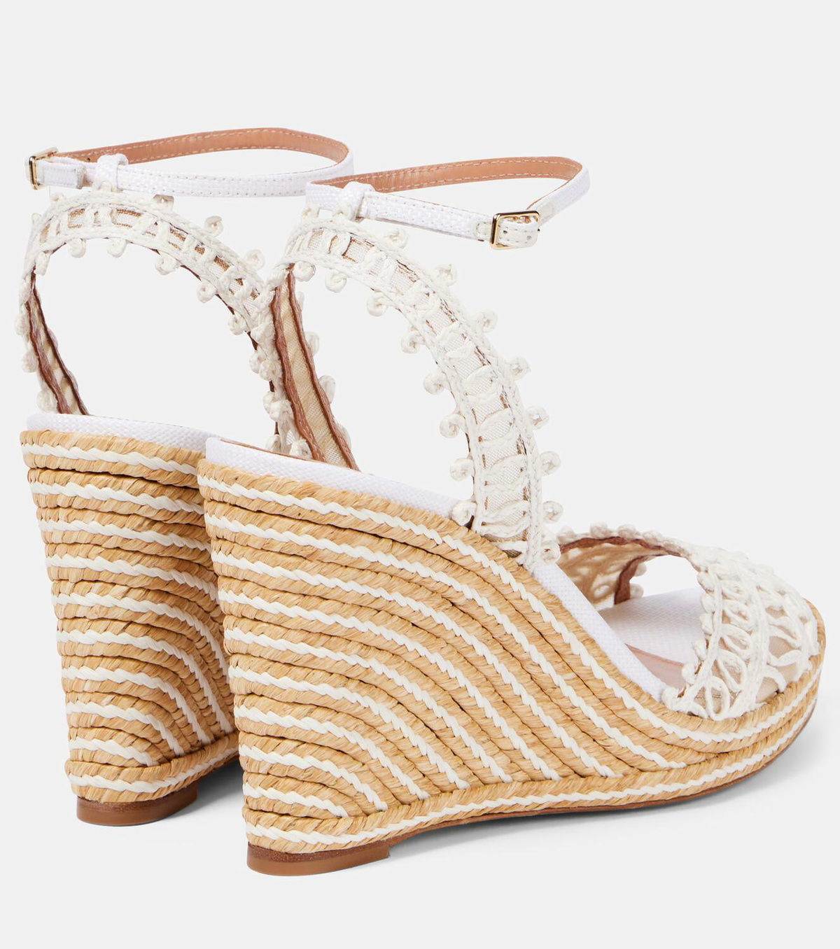 Aquazzura Kahlo 105 raffia espadrille wedges