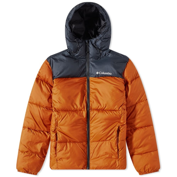 Photo: Columbia Men's Puffect Hooded Jacket in Warm Copper And Black