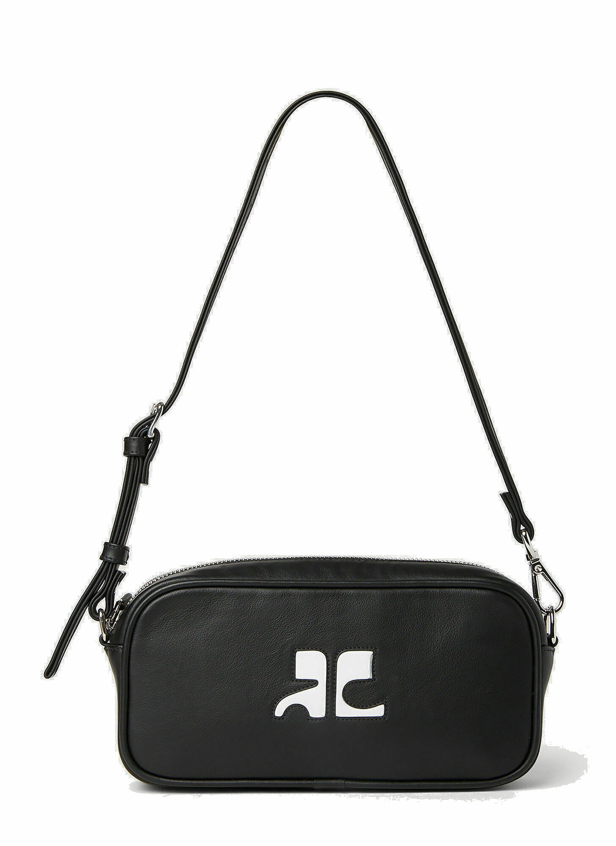 Courrèges - Logo Baguette Shoulder Bag in Black Courreges
