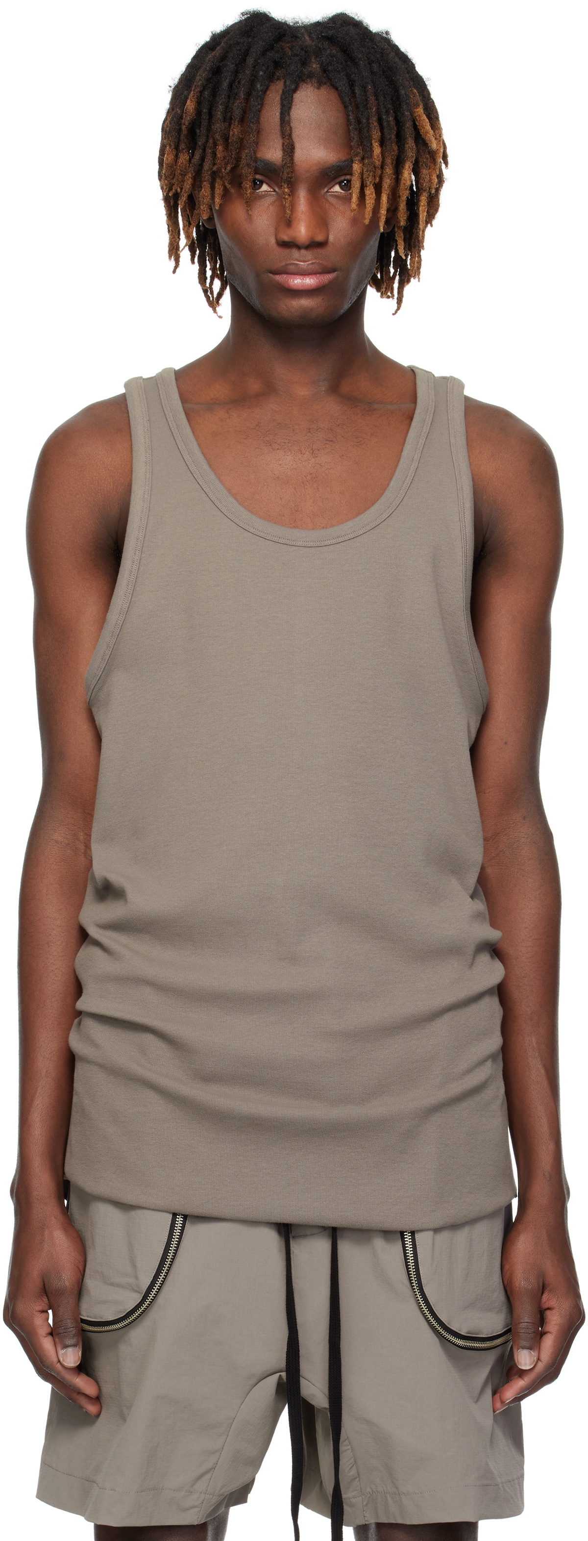 thom/krom Taupe M TS 854 Tank Top