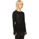 Boris Bidjan Saberi Black Rib Crewneck Long Sleeve T-Shirt