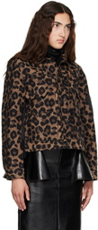 sacai Beige Leopard x Nylon Twill Jacket