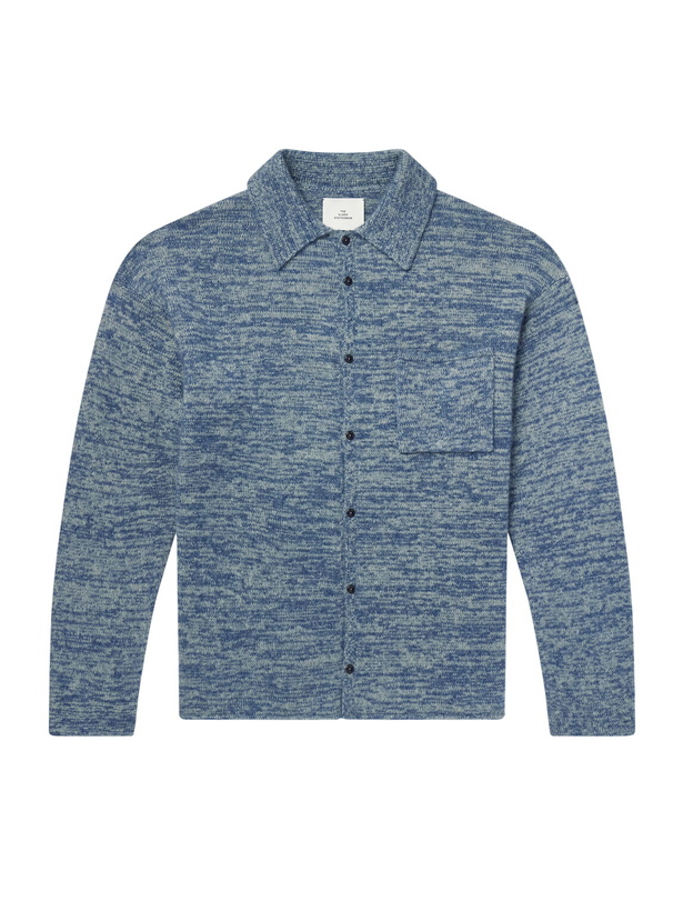 Photo: The Elder Statesman - Knitted-Cashmere and Silk-Bend Cardigan - Blue