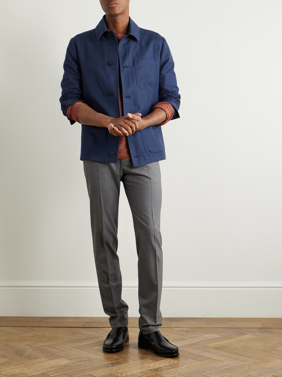 Slowear - Venezia 1951 Cotton and Linen-Blend Twill Chore Jacket - Blue