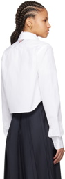 Thom Browne White Cropped Shirt