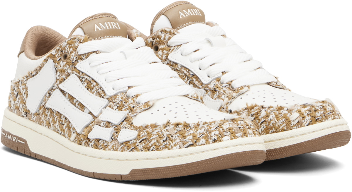 AMIRI Beige Bouclé Skel Top Low Sneakers Amiri