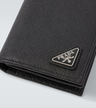 Prada Logo Saffiano leather card case