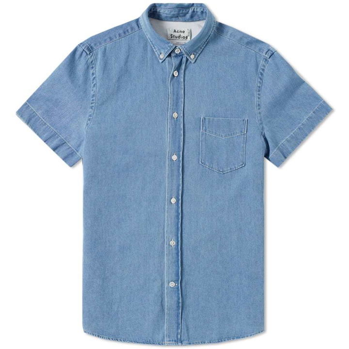 Photo: Acne Studios Short Sleeve Isherwood Denim Shirt Blue