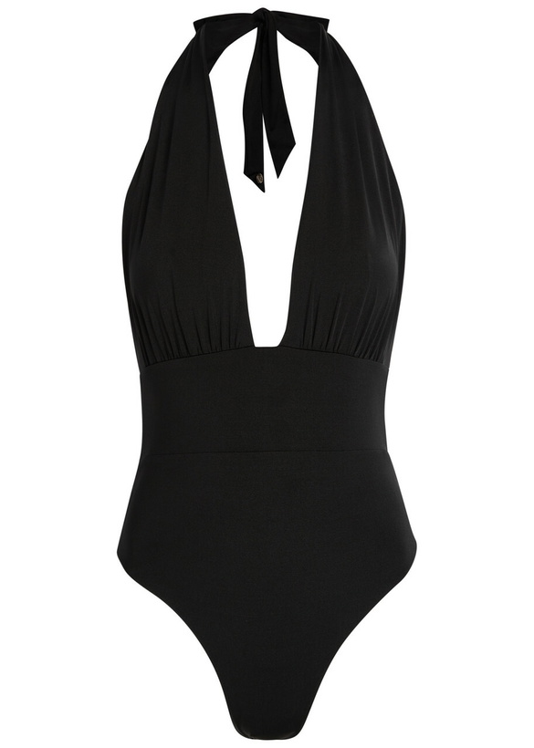 Photo: Max Mara Calle Halterneck Stretch-polyamide Swimsuit Black