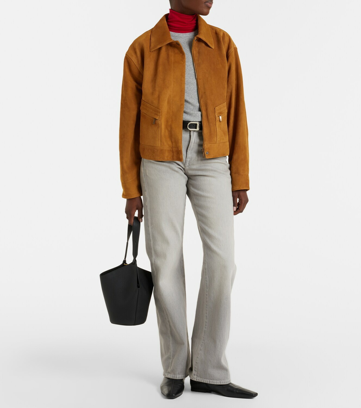 7 For All Mankind Cropped suede jacket
