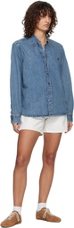 AMI Paris Blue Cotton Ami de Coeur Denim Shirt